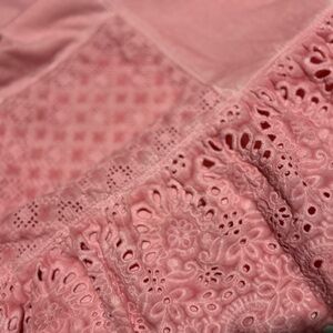 LOGO by Lori Goldstein Pink Lace Tunic